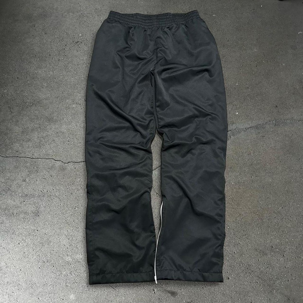 Y2K men's black baggy straight track pants Size M